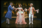L-R) David Dukes as Salieri w. Michele Seyler and John Pankow as Mozart in a scene from the Broadway production of the play "Amadeus." (New York)