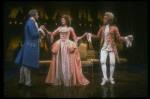 L-R) David Dukes as Salieri w. Michele Seyler and John Pankow as Mozart in a scene from the Broadway production of the play "Amadeus." (New York)