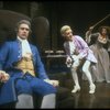 L-R) David Dukes as Salieri w. John Pankow as Mozart and Michele Seyler in a scene from the Broadway production of the play "Amadeus." (New York)