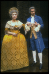 David Dukes as Salieri w. Linda Robbins as his wife in a scene from the Broadway production of the play "Amadeus." (New York)