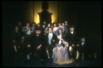 L-R) Ron Johnston, John Pankow as Mozart, Mary A. Dierson and David Dukes as Salieri in a scene from the Broadway production of the play "Amadeus." (New York)