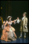 Suzanne Lederer and Nicholas Kepros in a scene from the Broadway production of the play "Amadeus." (New York)