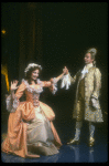 Suzanne Lederer and Nicholas Kepros in a scene from the Broadway production of the play "Amadeus." (New York)