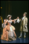 Suzanne Lederer and Nicholas Kepros in a scene from the Broadway production of the play "Amadeus." (New York)