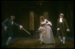 L-R) Gordon Gould, Suzanne Lederer and Edward Zang in a scene from the Broadway production of the play "Amadeus." (New York)