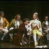 L-R) Frank Langella as Salieri, Patrick Hines, Dennis Boutsikaris as Mozart, Nicholas Kepros and Paul Harding from Broadway production of play "Amadeus." (New York)