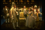 4L-L) Patrick Hines, Caris Corfman, Mark Hamill as Mozart and  David Birney as Salieri in in a scene from the Broadway production of the play "Amadeus."