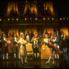 David Birney as Salieri (2L) and Mark Hamill as Mozart (3L) in a scene from the Broadway production of the play "Amadeus."