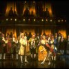 David Birney as Salieri (2L) and Mark Hamill as Mozart (3L) in a scene from the Broadway production of the play "Amadeus."