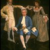L-R) Tanya Pushkine, Daniel Davis as Salieri and Peter Crook as Mozart in a scene from a touring production of the play "Amadeus." (Scranton)