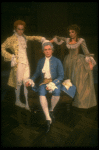 L-R) Tanya Pushkine, Daniel Davis as Salieri and Peter Crook as Mozart in a scene from a touring production of the play "Amadeus." (Scranton)