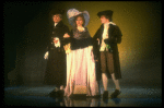 R-L) Daniel Davis as Salieri, Mary Jo Salerno and Peter Crook as Mozart in a scene from a touring production of the play "Amadeus." (Scranton)
