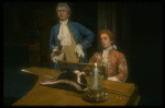 T-B) Daniel Davis as Salieri and Peter Crook as Mozart in a scene from a touring production of the play "Amadeus." (Scranton)