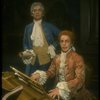 T-B) Daniel Davis as Salieri and Peter Crook as Mozart in a scene from a touring production of the play "Amadeus." (Scranton)