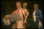 R-L) Peter Crook as Mozart, Philip Pleasants and Daniel Davis as Salieri in a scene from a touring production of the play "Amadeus." (Scranton)