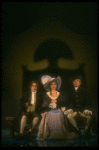 R-L) Peter Crook as Mozart, Mary Jo Salerno and Daniel Davis as Salieri in a scene from a touring production of the play "Amadeus." (Scranton)