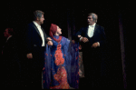 L-R) Actors David Sabin, Carmen Mathews and Howard Keel in a scene from the Broadway production of the musical "Ambassador." (New York)