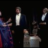 L-R) Actors David Sabin, Carmen Mathews and Howard Keel in a scene from the Broadway production of the musical "Ambassador." (New York)