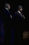 R-L) David Sabin and Howard Keel in a scene from the Broadway production of the musical "Ambassador." (New York)