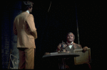 R-L) Howard Keel and Michael Shannon in a scene from the Broadway production of the musical "Ambassador." (New York)