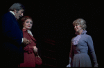 L-R) Howard Keel, M'el Dowd and Danielle Darrieux in a scene from the Broadway production of the musical "Ambassador." (New York)