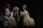 L-R) Carmen Mathews and Danielle Darrieux in a scene from the Broadway production of the musical "Ambassador." (New York)