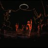 Cats dancing under strings of Christmas lights in a scene from the Broadway musical "Cats." (New York)