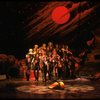 Cats singing near a large boot in a scene from the Broadway musical "Cats." (New York)