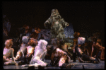 Ken Page w. cats in a scene from the Broadway musical "Cats." (New York)