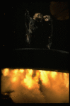 Ken Page taking Betty Buckley to the Heavyside Layer in a scene from the Broadway musical "Cats." (New York)