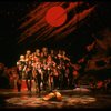 Cats singing near a large boot in a scene from the Broadway musical "Cats." (New York)