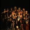 Cats singing near a large boot in a scene from the Broadway musical "Cats." (New York)