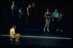 L) Robert Lupone and dancers in a scene from the Broadway musical "A Chorus Line." (New York)