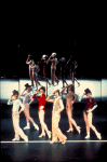 R-L) Sammy Williams, Pamela Blair, Donna McKechnie, Robert Lupone, Kelly Bishop and Priscilla Lopez in a scene from the Broadway musical "A Chorus Line." (New York)