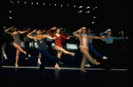 2L-C) Robert Lupone and Donna McKechnie dancing in a scene from the Broadway musical "A Chorus Line." (New York)