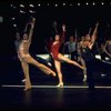 2L-C) Robert Lupone and Donna McKechnie dancing in a scene from the Broadway musical "A Chorus Line." (New York)