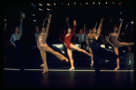 2L-C) Robert Lupone and Donna McKechnie dancing in a scene from the Broadway musical "A Chorus Line." (New York)