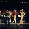 2L-C) Robert Lupone and Donna McKechnie dancing in a scene from the Broadway musical "A Chorus Line." (New York)