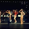 2L-C) Robert Lupone and Donna McKechnie dancing in a scene from the Broadway musical "A Chorus Line." (New York)