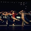 2L-C) Robert Lupone and Donna McKechnie dancing in a scene from the Broadway musical "A Chorus Line." (New York)