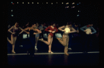 2L-C) Robert Lupone and Donna McKechnie dancing in a scene from the Broadway musical "A Chorus Line." (New York)