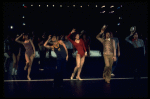 2L-C) Robert Lupone and Donna McKechnie dancing in a scene from the Broadway musical "A Chorus Line." (New York)