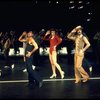 2L-C) Robert Lupone and Donna McKechnie dancing in a scene from the Broadway musical "A Chorus Line." (New York)