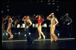 2L-C) Robert Lupone and Donna McKechnie dancing in a scene from the Broadway musical "A Chorus Line." (New York)