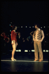 R-L) Robert Lupone and Donna McKechnie in a scene from the Broadway musical "A Chorus Line." (New York)