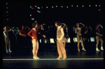 R-L) Robert Lupone and Donna McKechnie in a scene from the Broadway musical "A Chorus Line." (New York)