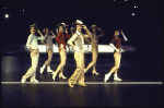 L-R) Sammy Williams, Pamela Blair, Donna McKechnie, Robert Lupone, Kelly Bishop and Priscilla Lopez in a scene from the Broadway musical "A Chorus Line." (New York)