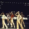 L-R) Sammy Williams, Pamela Blair, Donna McKechnie, Robert Lupone and Kelly Bishop in a z scene from the Broadway musical "A Chorus Line." (New York)