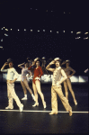 L-R) Sammy Williams, Pamela Blair, Donna McKechnie, Robert Lupone and Kelly Bishop in a z scene from the Broadway musical "A Chorus Line." (New York)