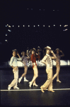 L-R) Sammy Williams, Pamela Blair, Donna McKechnie, Robert Lupone and Kelly Bishop in a z scene from the Broadway musical "A Chorus Line." (New York)